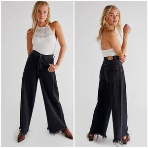 We The Free Old West Slouchy Hi Rise Wide Leg Jeans Black Panther Size 26